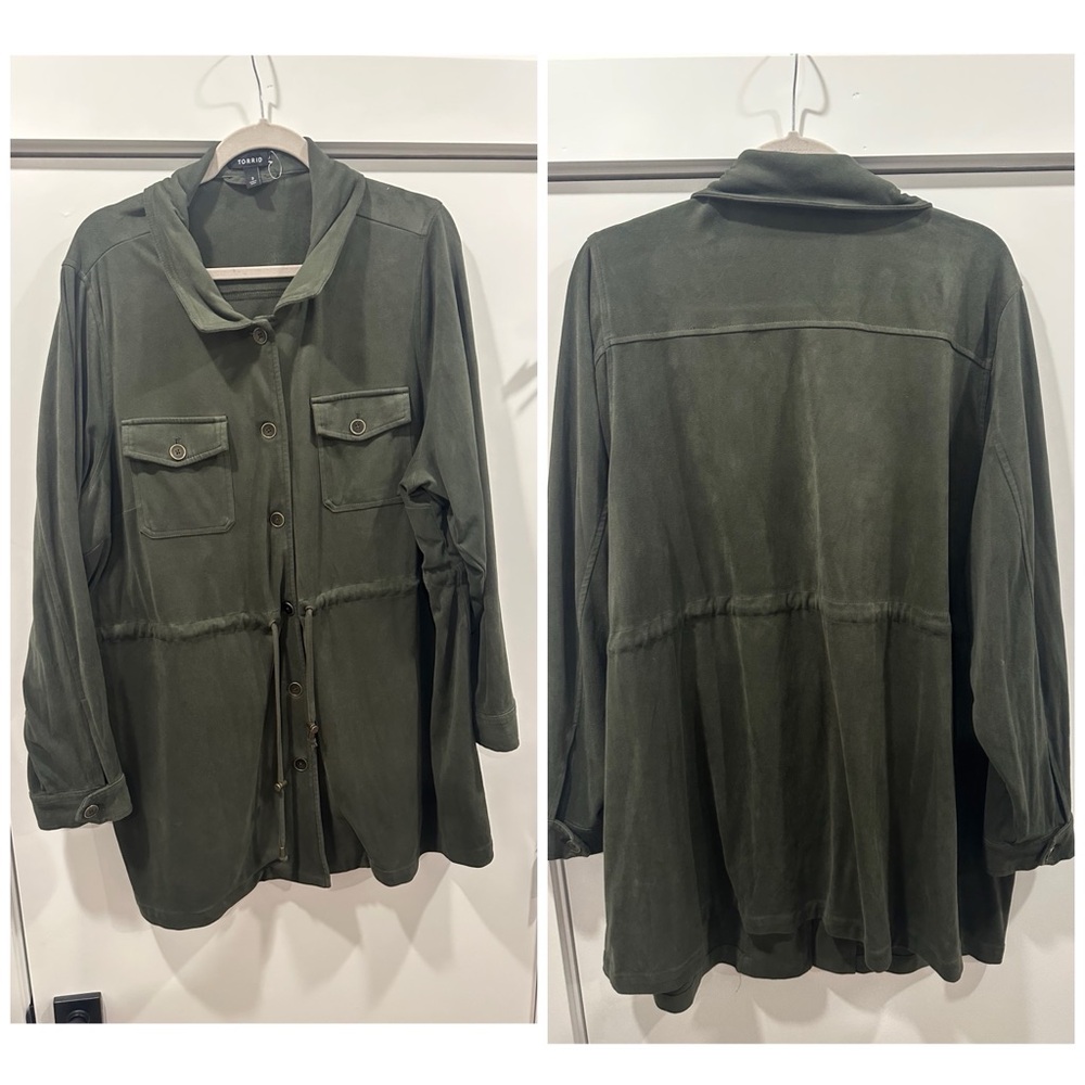 Torrid Faux Suede Olive Green Jacket